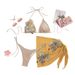 High Waist 3 Piece Bikini Set Sexy Floral Print Swimwear Adjustable Straps Removable Padding Women's Beach Swimsuit_ecoleips.com