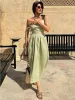 TARUXY Sexy Backless Beach Dress For Women V Neck Splice Folds Long Dresses Womens Party Elegant Bandage Maxi Sundress Female_ecoleips.com