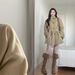 Elegant Khaki Wool Blend Coat For Women – Loose Fit High Neck Long Sleeve Trench Coat With Belt Detail, Korean Style Winter Outerwear_ecoleips.com