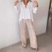Women's Clothing Women's Casual Two Piece Set High-End Digital Print Commuter Shirt And Loose Trousers Style_ecoleips.com