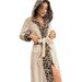 Aria Basics European And American Autumn Winter Light Personalized Nightgown Leopard Print Flannel Cardigan Tie Bathrobe_ecoleips.com