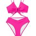 Women's Clothing Solid Color Lace Up Sexy Bikini Swimsuit_ecoleips.com