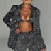 Women's Clothing 2024 new solid color sequins fashionable sexy casual shirt underwear straight pants three piece set_ecoleips.com