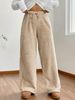 Women's Fleece Lounge Pants - High Waisted Wide Leg Sweatpants For Winter, Soft & Warm Flannel Joggers In Black, Khaki & Camel_ecoleips.com