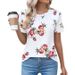 2025 Spring/Summer New Women's Fashion Round Neck Printed Short Sleeved T-shirt For Women_ecoleips.com