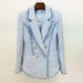 Women's Clothing Autumn And Winter New Fashion Double Breasted Flow Edge Tweed Mid Length Suit Jacket_ecoleips.com