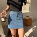 Denim Skirt Women's Summer New Korean Version Of High Waist And Thin A Word Hip Skirt Small Casual Short Skirt_ecoleips.com