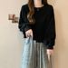 Real Shot Of Foreign Trade Short, Hoodless, Round-neck Sweatshirt For Women, Solid Color, New Spring/autumn Style,_ecoleips.com