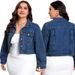 Women's Clothing Plus Size Retro Denim Top Versatile Fashionable Short Jacket_ecoleips.com