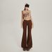 Women's Clothing Retro Low Waist Bell Bottom Pants Autumn And Winter Slim Fit_ecoleips.com