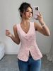 Women's Sleeveless Top European American Style Summer Fashion Vest Thin Polyester Material Elegant Slimming Design_ecoleips.com