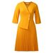 Aria Basics Aria Basics D597 Cross-Border European And American Women's Winter Blazer Collar Shirt Plus Size Fashion Elegant Pleated_ecoleips.com