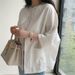 2295 Loose Ice Silk Top Spring/Summer 2025 New Large Size Color Blocked Simple Cotton T-Shirt For Women_ecoleips.com