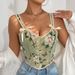 Floral Print Camisole Shapewear For Women French Style Bow Tie Slim Fit Sexy Top Cross Border Hot Selling Bra Tank Top_ecoleips.com