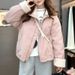 girl Girl New European Parka For Women 2025 Winter Fleece-Lined Workwear Jacket Petite Lamb Wool Cotton Coat_ecoleips.com