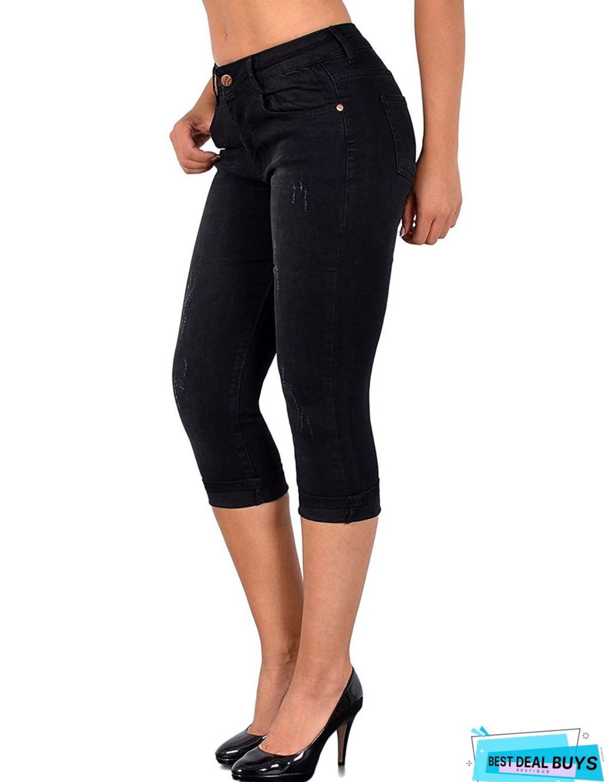 Women's 7/8 Skinny Jeans Cross Border Supply European American Style Simple Casual Stretch Denim Pants_ecoleips.com