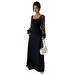 Voya Recommend! Women's Elegant Temperament, High-end Sense, Long Sleeved Long Skirt Dress, Autumn And Winter Multi Color Options_ecoleips.com