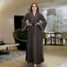 Verve Muslim Abaya Arab Kaftan Plus Size Women's Dress With Flared Long Sleeves 8840_ecoleips.com
