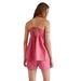 European And American Summer Cross-Border Shorts For Women, Vacation Style Two-Piece Sexy Strap Wave Edge Tie Set_ecoleips.com