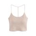 Spring/Summer Pure Backless Bra Thin One Piece with Built-In Pads Navel Style Camisole Wearable as Outerwear Or Innerwear_ecoleips.com