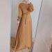 Women's Clothing temperament pleated skirt solid color simple style long sleeve waist slimming knee length skirt fashionable and elegant long skirt_ecoleips.com