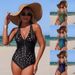 Women's Woven One Piece Swimsuit Sexy Style Vacation Look Regular Fit Polyester Spring/Autumn Summer Winter_ecoleips.com