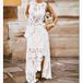Women's Knitted Short Skirt Asymmetrical Stitch Crochet Summer Fashionable Elegant Casual Knee-Length Regular Size_ecoleips.com
