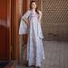 Hand-Sewn Diamond Embellished Evening Dress - Purple Fantasy Trumpet Sleeve Maxi Gown_ecoleips.com