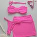 Sexy Solid Color Bikini Split Swimsuit Three Piece Suit New Suspender Bikini_ecoleips.com