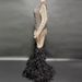 Women's Clothing Novans New Female Singer Car Model Dance Rhinestone Black Feather Long Dress Tail Dress Stage Performance Costume_ecoleips.com