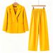 New Korean Style Women's Black Suit Set Elegant Commuter Wear High-Waisted Wide-Leg Pants Slimming Double-Breasted_ecoleips.com