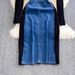 Women's Temperament Long Sleeve V-Neck Slim Denim Patchwork Dress Mid-Calf A-Line Hip Dress For Spring/Autumn Summer_ecoleips.com