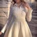 Women's Clothing White Chest Beaded Lace Gauze Retro Long Sleeved Fashion Slim Dress_ecoleips.com