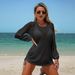 Voya New European And American Women's Dress, Hollow-out Beach Cover-up, Black Sexy Bikini, Swimsuit_ecoleips.com
