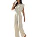 2026 Summer New Cross-Border European And American Fashion Elegant Commuting Solid Color Round Neck_ecoleips.com