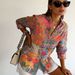 This Retro Bohemian-style Long-sleeved Shirt With Colorful Floral Patterns Is Fashionable, Versatile And Eye-catching_ecoleips.com