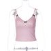 European And American Fashion Polka Dot Suspender Women's 2026 Summer New Spice Girl Deep V Bow Sleeveless Slim-fitting Top_ecoleips.com