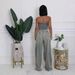 Women's Distressed Denim Wide-Leg Jumpsuit Two Piece Set With Tube Top And High Waist Washed Jeans_ecoleips.com