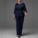 Women's Clothing Elegant Leopard Print Patchwork Floral Suit For Women Plus Size Summer New_ecoleips.com