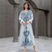 Muslim Women's Robe Abaya Diamond Beaded Arabic Dress_ecoleips.com