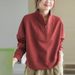 K Half-zipped Turtleneck Sweatshirt For Women; Fashionable Long-sleeved Pullover Casual Top For Women; Loose Plus-size Women' Wear For Outerwear_ecoleips.com