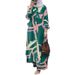 Muslim Women's Fashion Floral Print Two-Piece Spring And Autumn Clothing Retro Long Shirt Wide-Leg Pants Set_ecoleips.com
