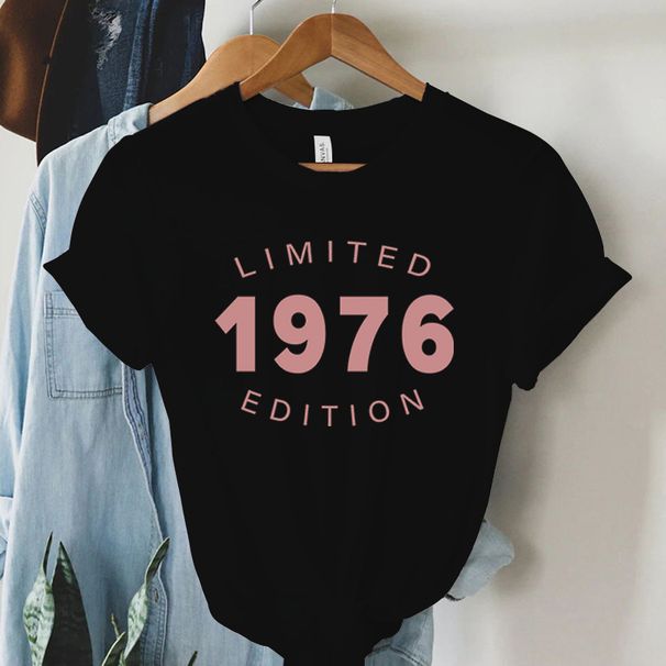 Women’s Retro Shirts Graphic 1976 Shirts Design Fashion Trend Tee Y2k Clothing 50th Birthday Gift For Women T Shirts Tops Female_ecoleips.com