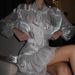 Women's Clothing Temperament Bowknot Puff Sleeve Top Pleated Skirt Set_ecoleips.com