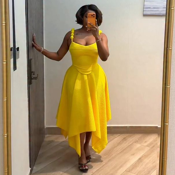 Women's Clothing American Style 2-Piece Set Sweet Fresh Solid Color Camisole Vest High Waist Skirt For Spring_ecoleips.com