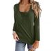 Women's Long Sleeve T-Shirt Button Up Casual Top Solid Color Autumn Fashion For Women_ecoleips.com