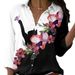 Women's 3D Digital Print Long Sleeve Shirt Urban Temperament Lady Top European American Foreign Trade Fashion_ecoleips.com