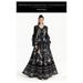 Women's Clothing Retro Print Dress With Flared Sleeves Long Sleeves V Neck Beaded Waist Cinching Slimming A Line Skirt For Women_ecoleips.com