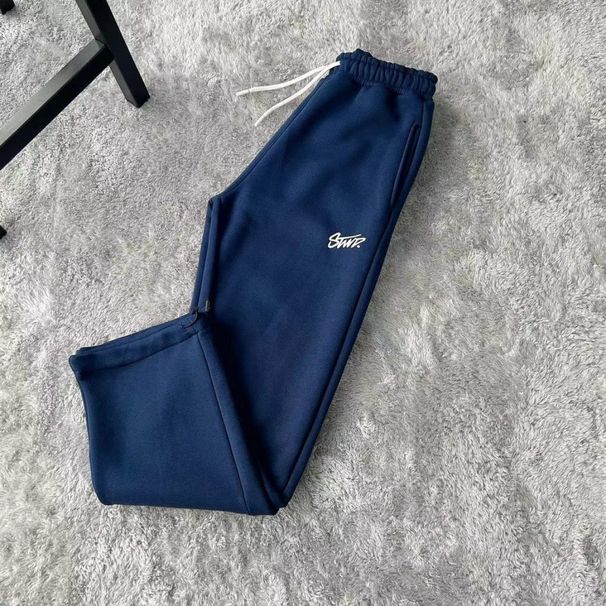 Trendy Print Wide-Leg Pants - Oversized Streetwear Couple Trousers, Youthful Unisex Hip-Hop Joggers With Bold Graphic Design_ecoleips.com