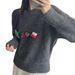 girl South Korea Dongdaemun Christmas Cartoon 3D Decor Round Neck Pullover Sweater For Women Autumn Winter New Simple Knitted_ecoleips.com